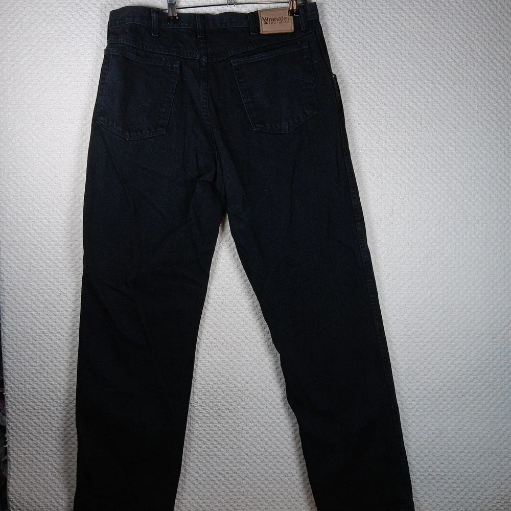 Wrangler Rugged Wear Men's Jeans 36x32 Black Denim Classic Fit Straight Leg READ - Picture 7 of 7